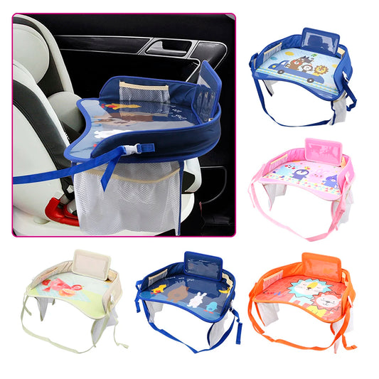 Car Tray Table For Children Kids Baby Safety Seat Fence Mini Cartoon Oxford Cloth Waterproof SUV MPV Auto Accessories Universal