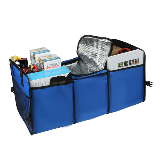 Car Portable Storage Trunk 3-in-1 Foldable Multi Compartment Cooler Set Organizer Collapsible Fabric Basket Car Truck Rear Boot