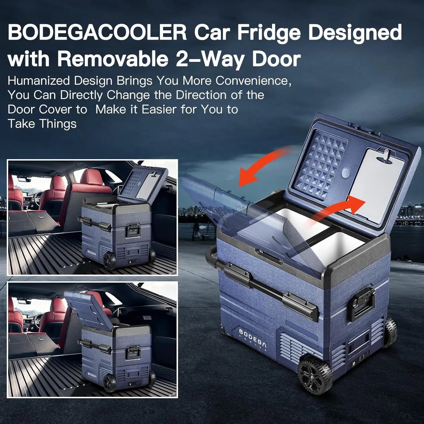 12 Volt Car Refrigerator, 59 Quart (55L) RV Fridge Portable Freezer Dual Zone，WIFI APP Control, -4℉-68 Car Cooler 1