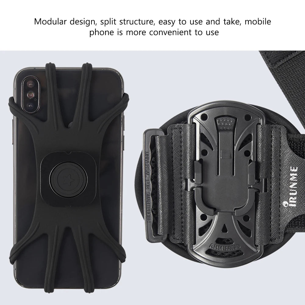 Outdoor Sports Wristband 360°Rotatable Phone Holder Fit 4.5-7’ for iPhone Samsung Huawei Removable Armband Cell Holder Arm Bag ﻿