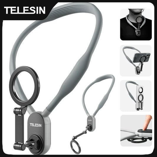 TELESIN Silicone Phone Magnetic Neck Mount Quick Release Hold for Iphone 15 14 13 12 11 SAMSUNG HUAWEI XIAOMI Phone Accessories