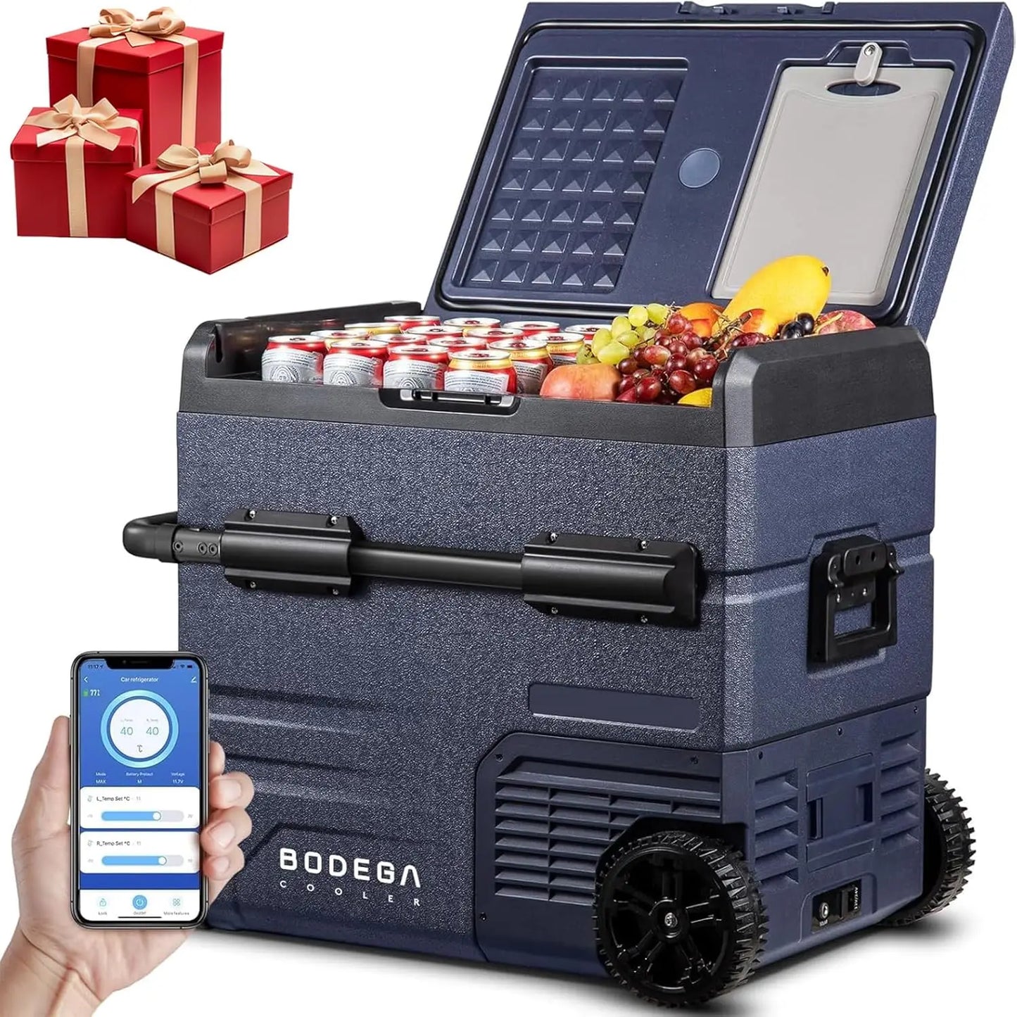 12 Volt Car Refrigerator, 59 Quart (55L) RV Fridge Portable Freezer Dual Zone，WIFI APP Control, -4℉-68 Car Cooler 1