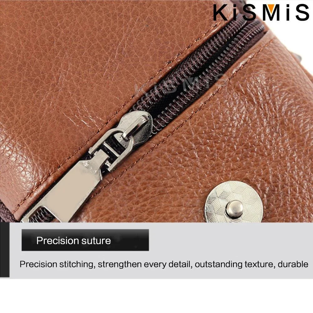 Men Leather Vintage Pack Waist Bag Belt Clip Phone Holster Travel Hiking Cell Mobile Phone Case Cover Belt Pouch Purse Belt