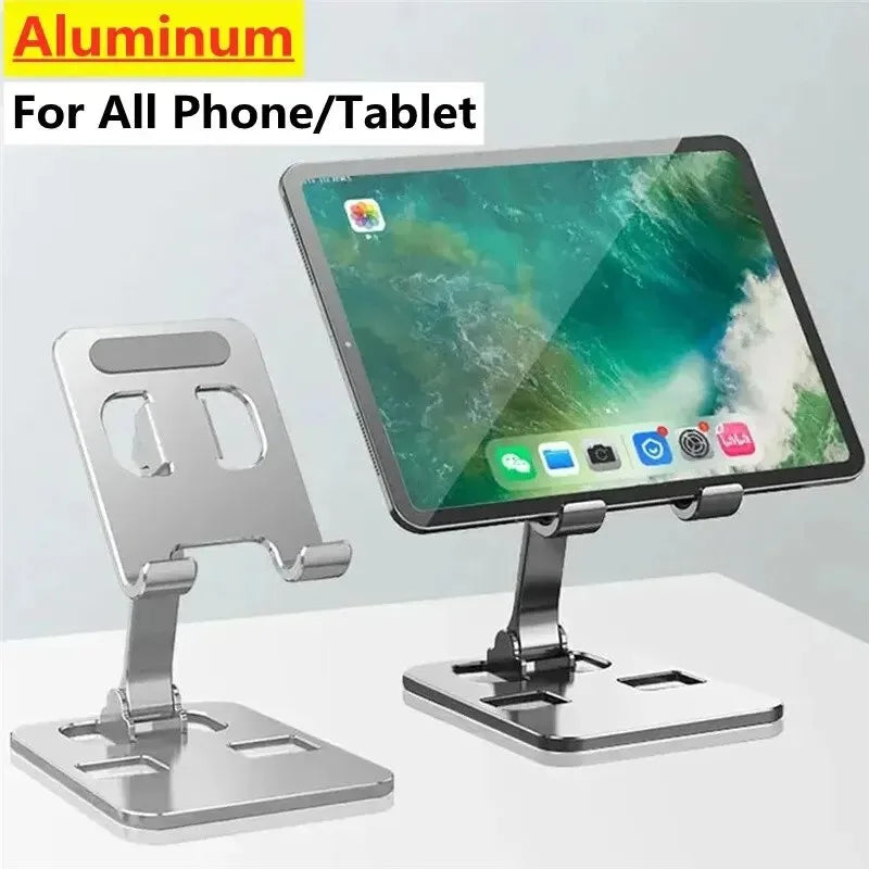 Universal Aluminum Alloy Phone Tablet Holder for iPad Adjustable Flexible Folding Lazy Desktop Live Mobile Phone Stand Mount